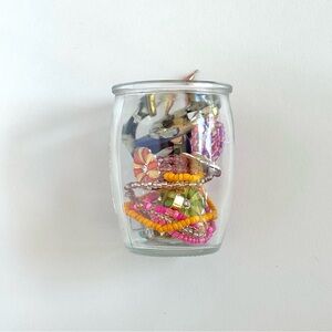 Mystery Mini Jewelry Jar Colorful Mixed 13 Pieces Beaded